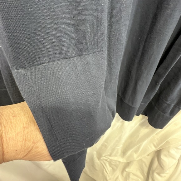 Lands End Cardigan Sweater Womens 2X Navy Open Front Duster Lightweight Pockets - Picture 4 of 9